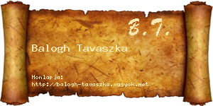Balogh Tavaszka névjegykártya